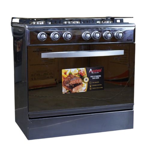 COCINA A GAS 30" 6 HORNILLAS SILVER AKARI