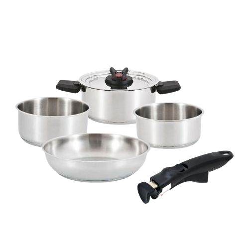 JUEGO DE OLLAS 6 PIEZAS ACERO INOXIDABLE SANKEY