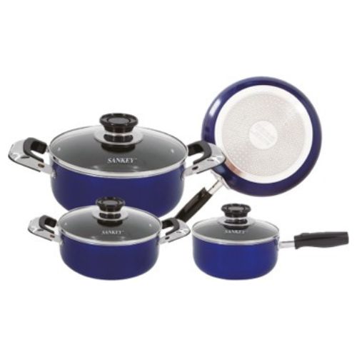 JUEGO DE OLLAS 7 PIEZAS BLUE ANTIADHERENTE SANKEY