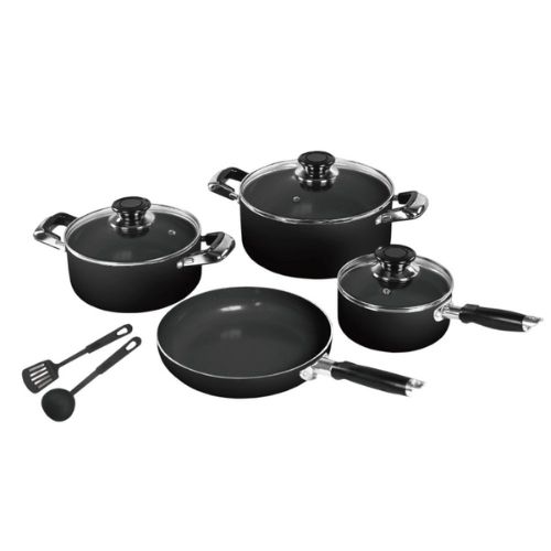 JUEGO DE OLLAS 9 PIEZAS CERAMICA GRIS SANKEY