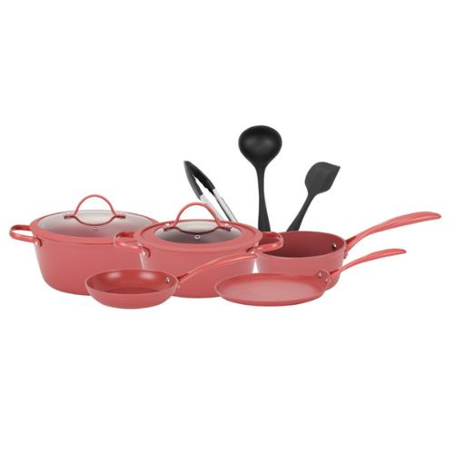 JUEGO DE OLLAS 10 PIEZAS ROSA SANKEY